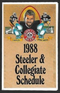 SELTEN 1988 Pittsburgh Steelers NFL & College Football Spielplan!!! Iron City Bier - Bild 1 von 2