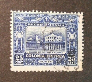 ITALIA  ITALY C. ERITREA 1910-14 "Soggetti africani" 25c. D.13 1/4 Used ss.37 - Imagen 1 de 1