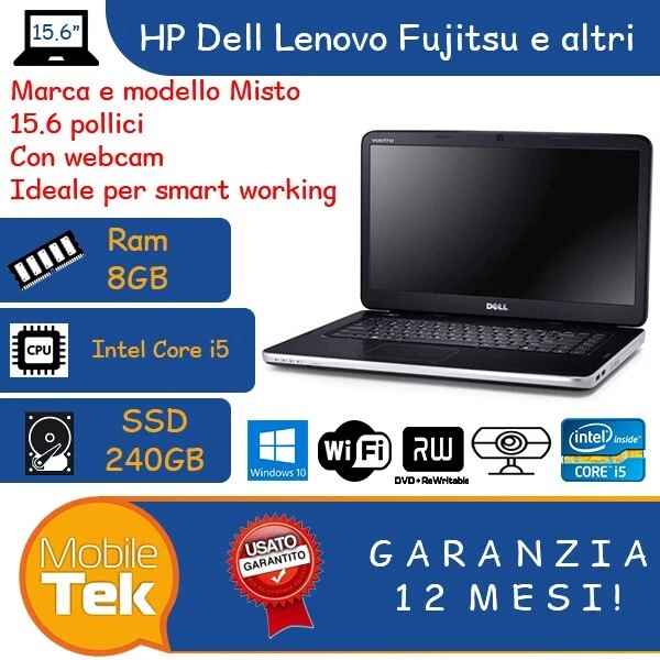 PC RICONDIZIONATO NOTEBOOK PORTATILE OTTIMO INTEL CORE I5 WINDOWS 10 15.6" - Immagine 1 di 1