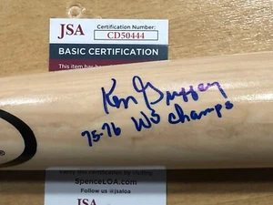 Ken Griffey Sr AUTOGRAFO FIRMATO 1975-76 WSC BIG STICK BAT CINCINNATI REDS JSA B - Foto 1 di 6