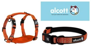 alcott Adventure Dog Harness or Collar - NEON Orange High Visibility Sm Med - Picture 1 of 7