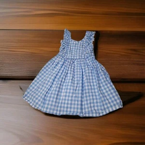 Tommy Bahama Gingham Lined Sundress Girls Size 5 Summer Blue Check Full Skirt  - Picture 1 of 8