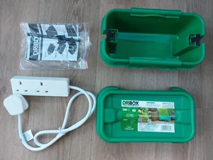 Outdoor weatherproof 1m 2g mains lead dri box drybox xmas christmas tree lights - Picture 1 of 4