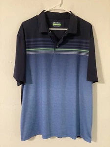 Ben Hogan short-sleeved golf shirt, size XL, blue/black, stripes - Picture 1 of 3