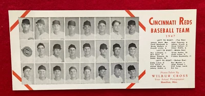 1947 CINCINNATI REDS BASEBALL TEAM PHOTO BLOTTER w/ Ewell Blackwell - Image 1 of 4