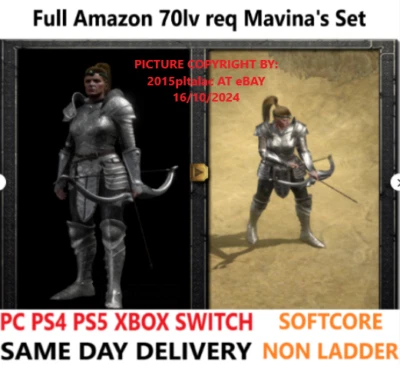 ✅PC PS4 PS5 XBOX SWITCH✅ Mavina FULL SET M'avinas DIABLO 2 RESURRECTED ITEMS D2R - Image 1 of 2