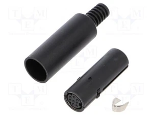 Stecker DIN mini Löten PIN: 8 mit Knickschutz weiblich gerade MJ-372/8 Mini-DIN - Bild 1 von 1