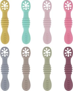 8 Pcs Baby Led Weaning Utensils, First Stage Silicone Spoon, Multicolor - Picture 1 of 7
