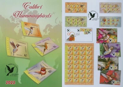Rumänien 2022 Vögel,Kolibri,Allenkolibri,Bienenelfe,Rubinkehlkolibri Mi.8061-64 — 第 1/2 张图片