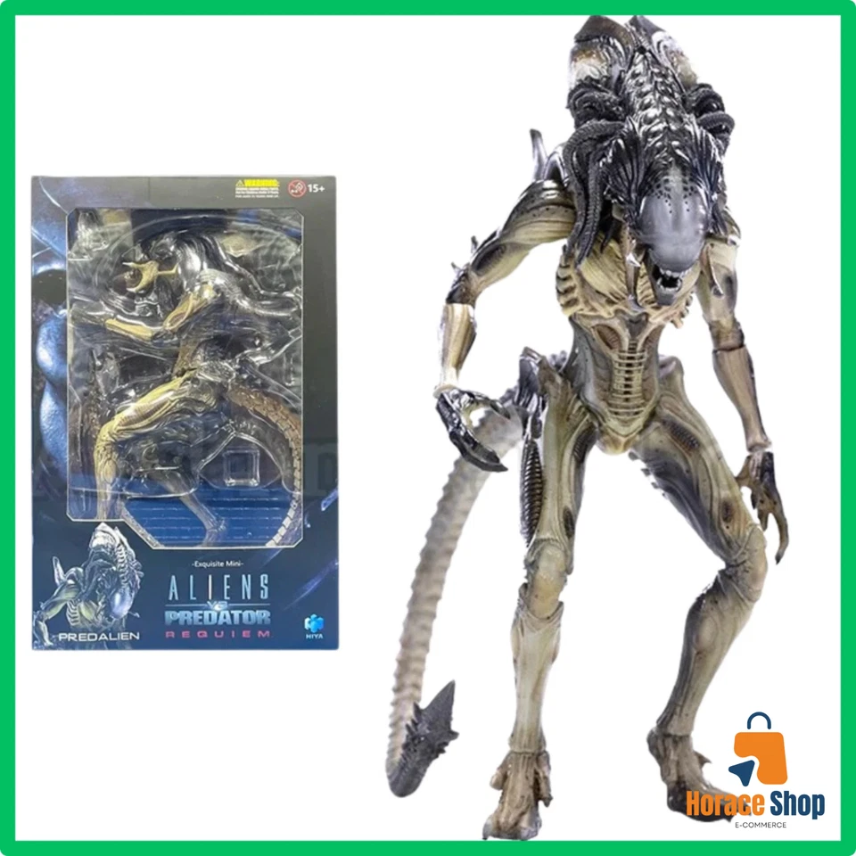 NECA ✅ Figurine Hiya Toys Predalien Battle Damage 4" AVP 1:18 Alien vs Predator