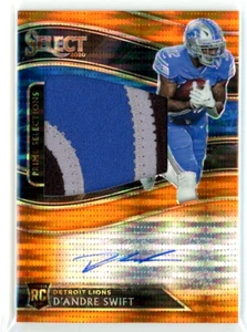 2020 Panini Select D'Andre Swift Orange Pulsar Prizm Rookie Patch Auto RPA /25 - Picture 1 of 2