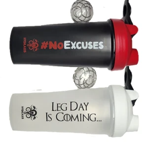 Protein Shaker Mixer Blender Cup Bottle 28 oz Wire Whisk Gym Workout [2pack] - Picture 1 of 5