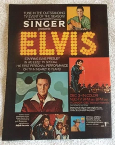 Elvis Presley Singer TV Specials presents Elvis Presley Vintage Print Ad 1968 - Imagen 1 de 5