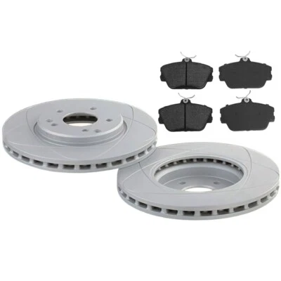 Rotores y pastillas de freno de disco delanteros ranurados para Ford Taurus, Lincoln Mark VIII 269 mm Foto 1 de 4