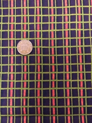 Benartex - Susan Winget Brown Green Check 100% Cotton Fabric Patchwork Quilting - Image 1 of 3