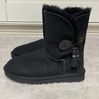 Ugg Australia Womens Bailey Charms Boots Size 8 Black Suede Shearling 1002153