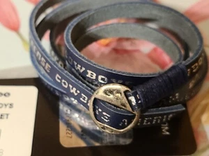 Dallas COWBOYS NFL Official Leather Wrap Bracelet NWT One Size Fits All - Picture 1 of 4