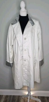 Worthington Essentials女式雨衣12-14女式灰褐色带格子袖口领 — 第 1/4 张图片