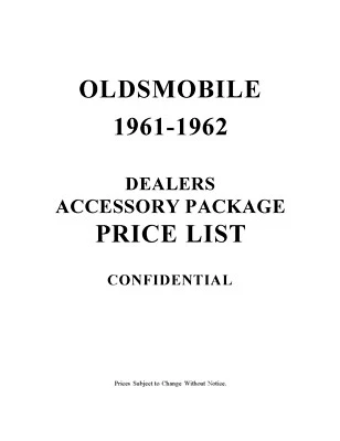 Oldsmobile 1961 1962 accesorio OEM número de pieza y lista de descripción Foto 1 de 3