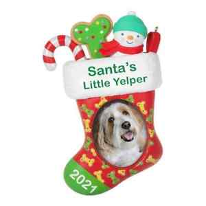 New Hallmark Keepsake Ornament Santa's Little Yelper Dog Photo Holder 2021 