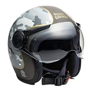 Royal Enfield ABS Shell Camo Flange Motorcycle Helmet Color Camo Grey Size Large