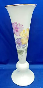 Jarrón Rosenthal 1938 raro bola pedestal giratorio rosa púrpura amarillo flores 11,5" - Imagen 1 de 5