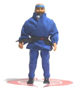 DRAGON FORCE Action Figure NINJA KUNG FU w Blue GI & Sash Lanard - Picture 1 of 2