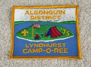 Vintage BOY SCOUTS OF AMERICA Badge Lyndhurst Camp-O-Ree Algonquin 1975 - Picture 1 of 4