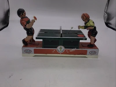 Juguete de hojalata vintage para jugar ping pong juego cuerda MS 358 con llave de caja funciona Foto 1 de 4