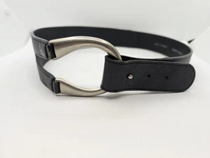 Cinturón de mujer J.Jill de cuero genuino negro doble anillo hebilla talla extra pequeña - Imagen 1 de 14