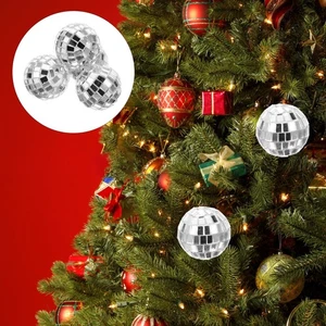 12 Piezas Bola Reflectante Colgante Decoración Plata Disco Bolas Fiesta - Imagen 1 de 12