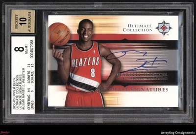 2005-06 Ultimate Collection Signatures Martell Webster RC Rookie AUTO BGS 8 - Image 1 of 2