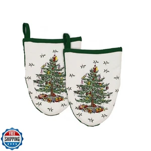 Spode - Oven Mitts, Christmas Inspired Home Decor, Set of 2 (Spode Christmas - Picture 1 of 1