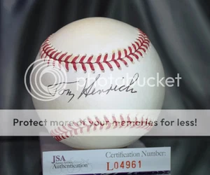 Tommy Henrich Jsa Signed American League Baseball Authentic Autographs - Picture 1 of 1