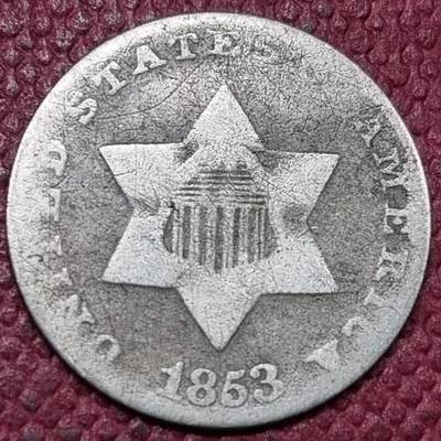 1853 Three Cent Piece 3c Silver Trime Circulated #96637 - Image 1 of 2