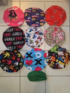 Lot of 10 Designer Womens Hair Bonnet Cap Hijab Turban Headband Head Wrap Hat - Picture 1 of 19