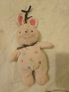 Peluche musical Carter’s Child of Mine Pink Bunny Rabbit Flowers 13” *Leer - Imagen 1 de 21