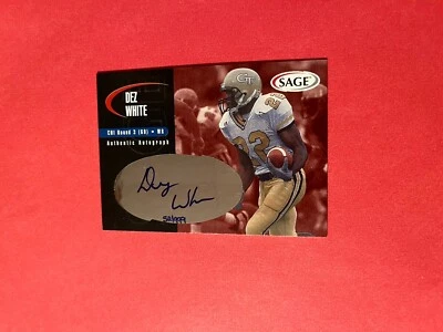 2000 Sage Dez White AUTOGRAPH #A49 Serial #’d 52/999 - Georgia Tech - Bears  - Image 1 of 2
