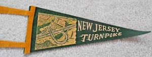 NEW JERSEY TURNPIKE FELT PENNANT 12" Vintage - Picture 1 of 4