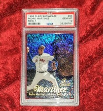 PEDRO MARTINEZ 1998 FLAIR SHOWCASE GRACE Sec 1 ROW 1 SEAT #85 HOF PSA 10 🔥POP 1