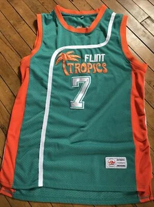 Flint Tropics Kaffee schwarz #7 Semi Pro Film Basketball Trikot grün X-Large XL - Bild 1 von 4