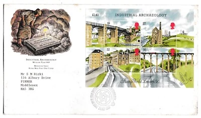 GB Stamps First Day Cover Industrial Archaeology MS, bridge,canal, Mill CDS 1989 - Image 1 of 2