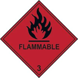 50 x FLAMMABLE WARNING HAZARD DIAMOND LABELS STICKERS 100x100mm FREE P&P - Picture 1 of 1