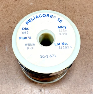 ALPHA Reliacore 15 Solder ~ 63Sn / 37Pb / Dia. .062 ~ 5 lbs Roll ~ Rosin Solder - Picture 1 of 6