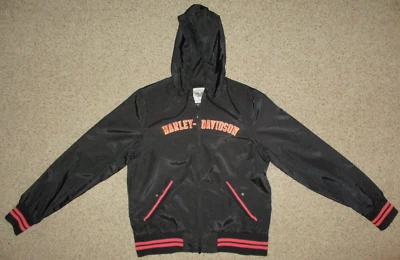 Chaqueta cortavientos Harley-Davidson con capucha forrada de malla cremallera completa bombardero ventilado L Foto 1 de 4