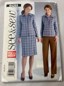 Butterick See & Sew Pattern B4269 Misses Skirt Pant Suit Career Work 12-16 Uncut - Bild 1 von 4
