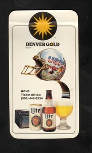 Denver Gold--1984 Pocket Schedule--Miller Lite--USFL - Imagen 1 de 2