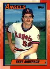 1990 Topps Tiffany California Angels Baseball Card #16 Kent Anderson /15000