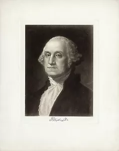 Grabado antiguo y raro de George Washington c1907-18 después de Stuart Littig & Co. - Imagen 1 de 1
