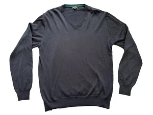 Mario Gilberti Mens Size XL Navy Blue 100% Extra Fine Merino Wool Sweater Italy - Picture 1 of 7